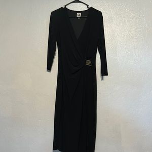 Anne Klein black dress with Lion emblem